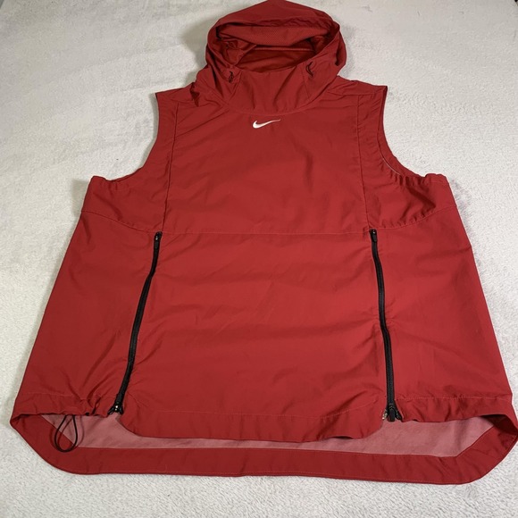 Nike Other - Nike Jacket Mens Large Red Sleeveless Hooded Pullover Windbreaker 908420-613